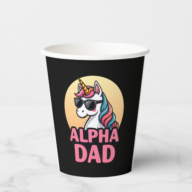 Funny Unicorn Dad Laufey Men Father's Day Christma Paper Cups (Front)