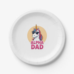 Funny Unicorn Dad Laufey Men Father's Day Christma Paper Plate