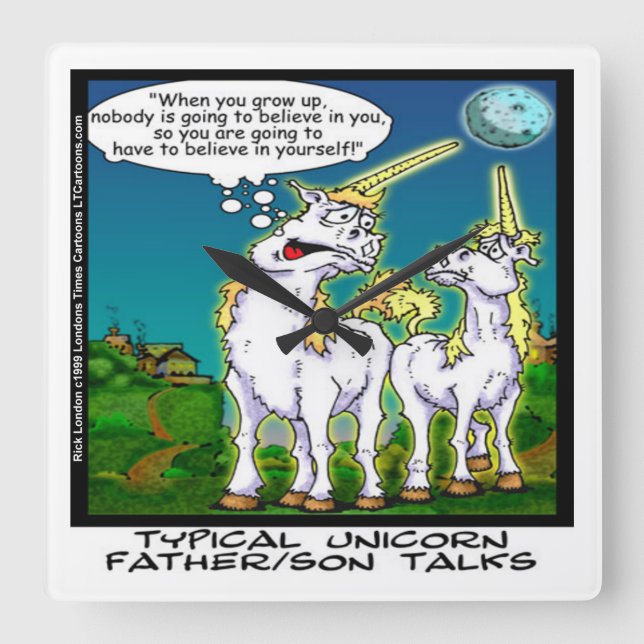 Funny Unicorn Family Bonding Clock (Front)