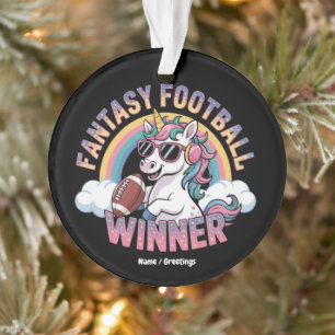 Funny Unicorn Fantasy Football Winner 2025 Style Ornament