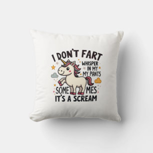 Funny Unicorn Fart Quote Vintage Rainbow Unicorn T Cushion