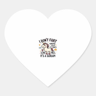 Funny Unicorn Fart Quote Vintage Rainbow Unicorn T Heart Sticker