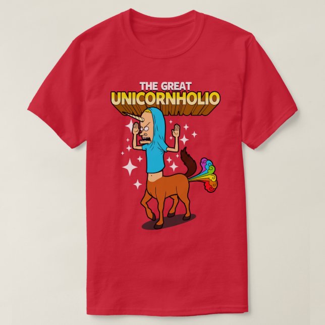 Funny Unicorn Farting Rainbow Retro 90s toon T-Shirt (Design Front)