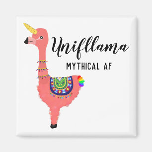 Funny Unicorn Flamingo Llama Inspiring Unifllama Magnet