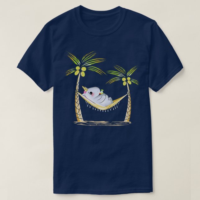 Funny Unicorn Hammock Drinking Cocktail Gift Idea T-Shirt (Design Front)
