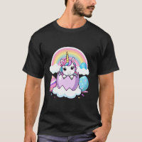 Funny Unicorn Happy Easter Day bunny Rainbow egg G