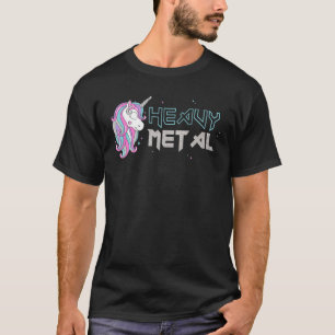 Funny Unicorn , Ironic Cool Unicorn Heavy Metal Mu T-Shirt