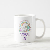 Funny Unicorn Magical AF with Girly Decorations