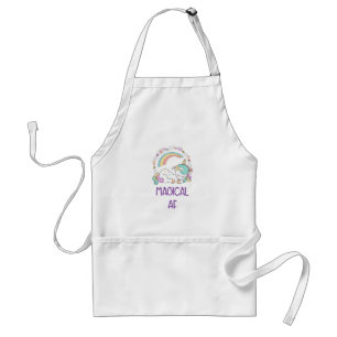 Funny Unicorn Magical AF with Girly Decorations Standard Apron