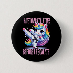 Funny Unicorn Martial Arts Karate For Girls  6 Cm Round Badge