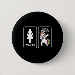 Funny Unicorn Music Teacher 6 Cm Round Badge