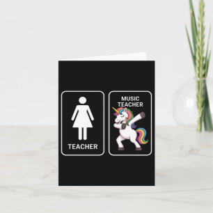 Funny Unicorn Music Teacher Card