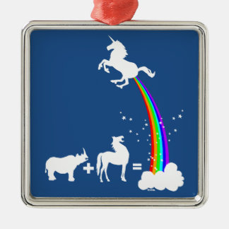 Funny unicorn origin metal tree decoration
