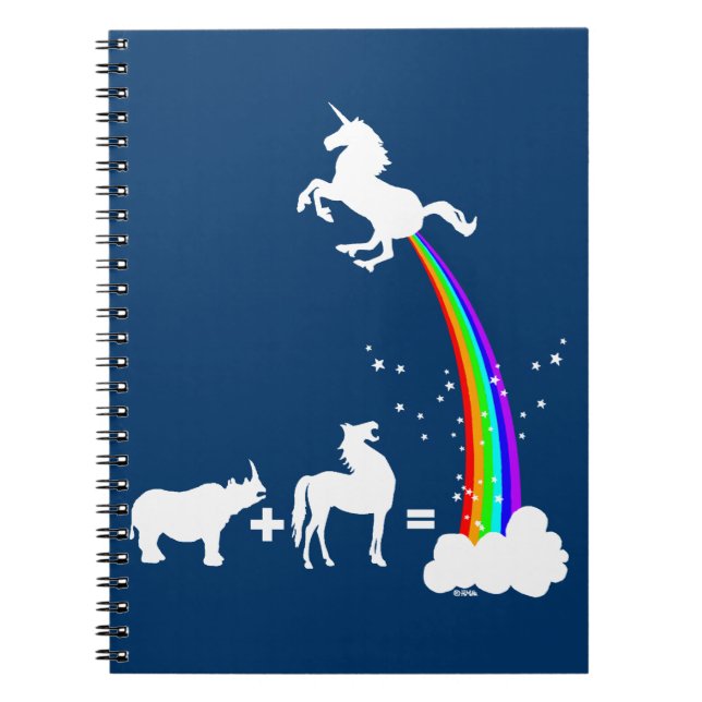 Funny unicorn origin notebook (Front)