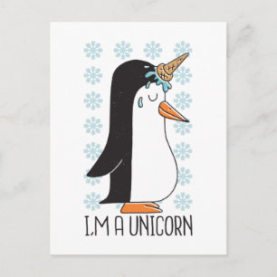 Funny Unicorn Penguin Postcard