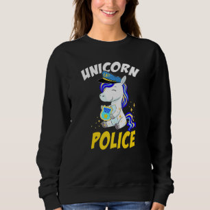 Funny Unicorn Police Officer Policorn Women Girls Sweatshirt