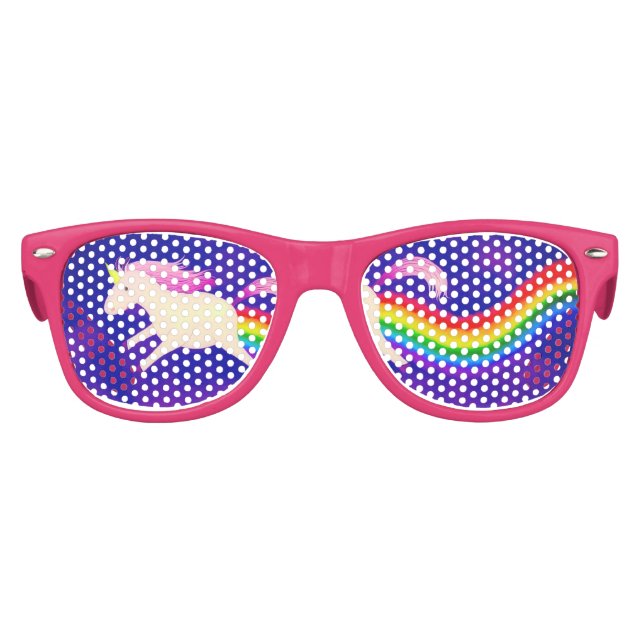 Funny Unicorn Rainbow Party Sunglasses (Front)