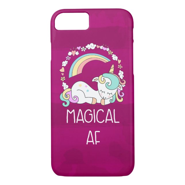 Funny Unicorn Saying Magical AF Case-Mate iPhone Case (Back)