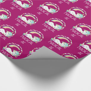 Funny Unicorn Saying Magical AF Wrapping Paper