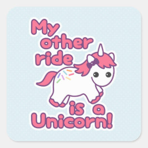 Funny Unicorn Square Sticker