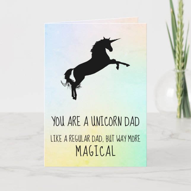Funny Unicorn Stepfather Father's Day Card (Front)
