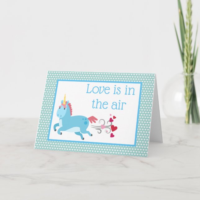 Funny Unicorn Valentine's Day Card (Front)