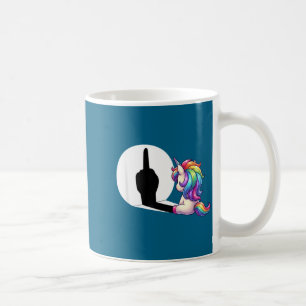 Funny Unicorn With Middle Finger Morning Grouch  Coffee Mug