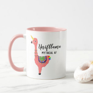 Funny Unifllama Unicorn Flamingo llama Coffee Mug