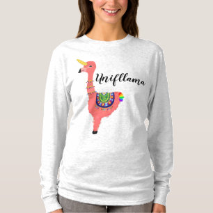 Funny Unifllama: Unicorn-Flamingo-llama Hybrid T-Shirt