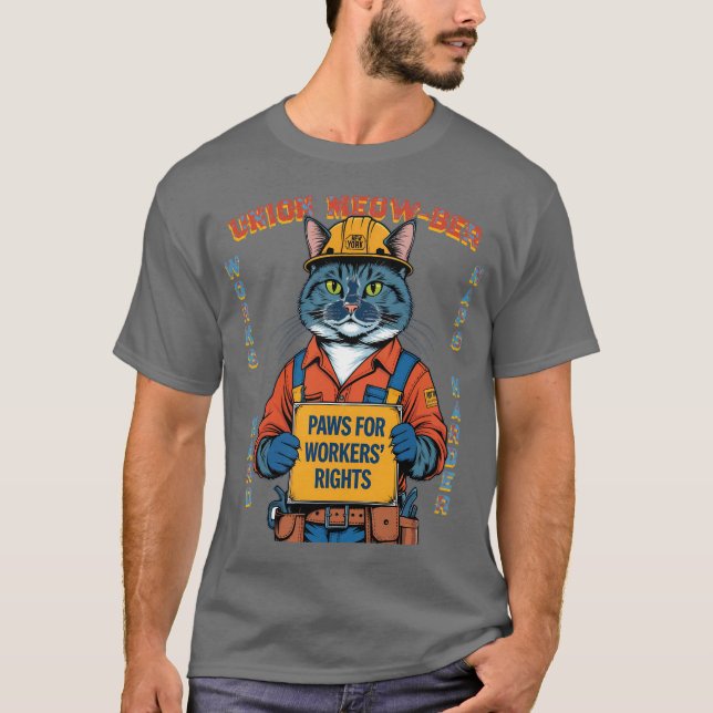 Funny Union Feline Member Labour Day  from New Yor T-Shirt (Front)