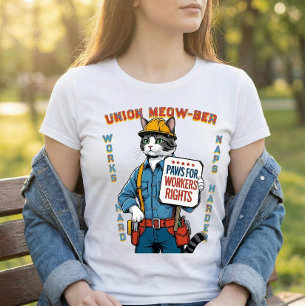 Funny Union Feline Member Labour Day T-Shirt