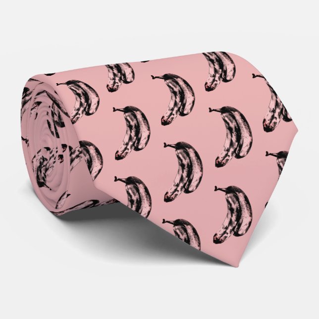 Funny Unique Banana Pattern Tie (Rolled)