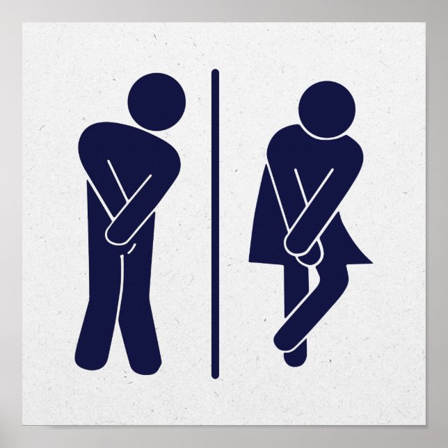 Funny Unisex Bathroom Sign (Front)