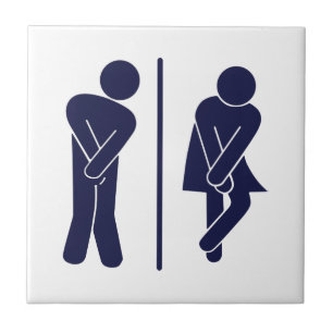 Funny Unisex Bathroom Sign Tile