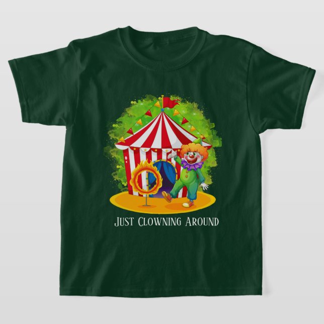 funny unisex kids clown circus T-Shirt (Laydown)