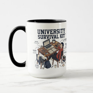 Funny "University Survival Kit" College Student Mug