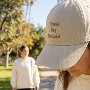 Funny Unpaid Dog Therapist Hat   Dog Mum Gift