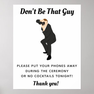Funny Unplugged Ceremony Sign for Wedding