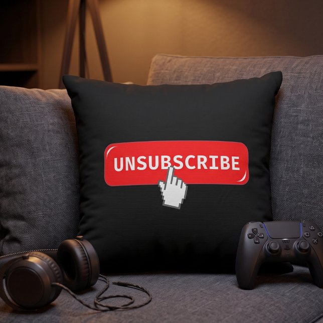 Funny Unsubscribe Button - Introvert Humour Cushion (Creator Uploaded)
