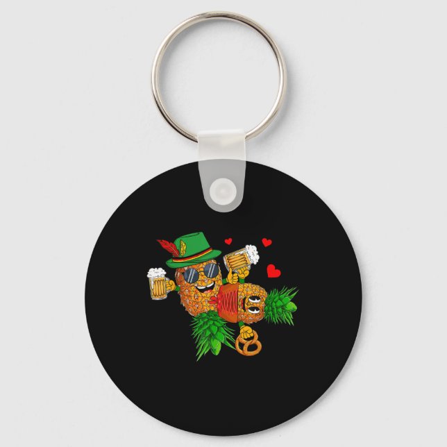 Funny Upside Down Pineapples Couple Swingers Men  Key Ring (Front)