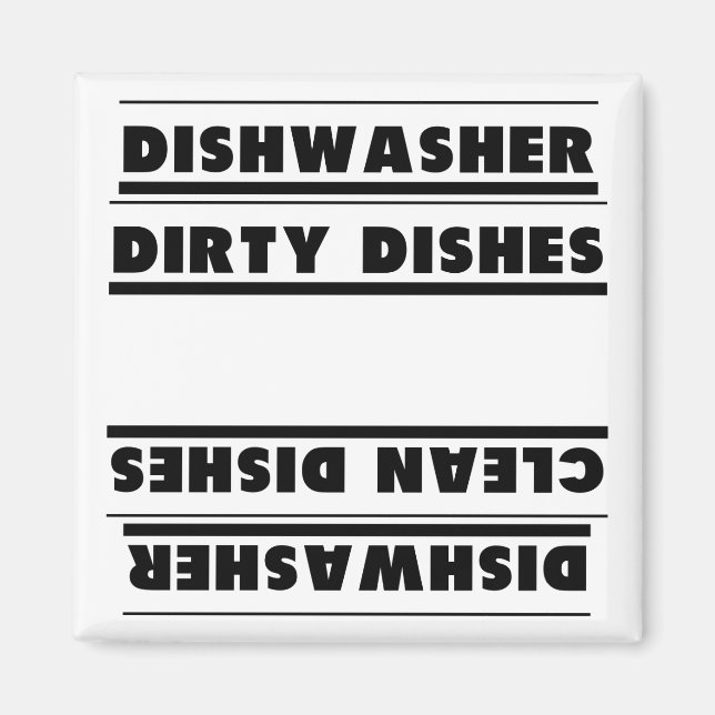 Funny Upside Down Start and Empty the Dishwasher Magnet (Front)