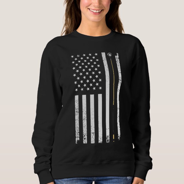 Funny US Flag Billiards Design For Men Women Billi Sweatshirt (Front)