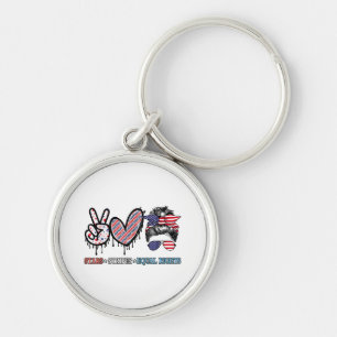 Funny US Flag Patriotic Key Ring