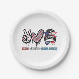 Funny US Flag Patriotic Paper Plate