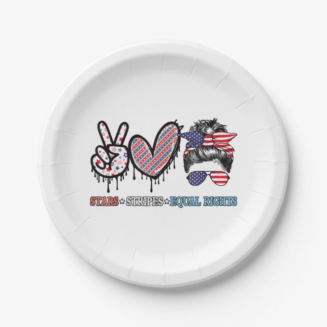 Funny US Flag Patriotic Paper Plate (Front)
