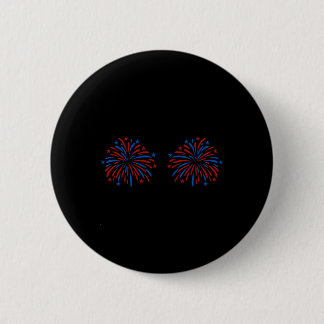 Funny Usa Fireworks Couple Just Here For The Firew 6 Cm Round Badge
