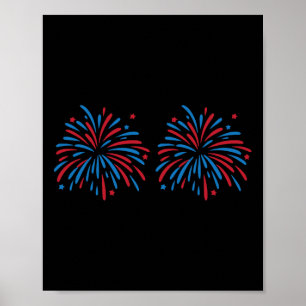 Funny Usa Fireworks Couple Just Here For The Firew Poster