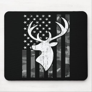 Funny Usa Flag Camouflage Whitetail Buck Deer Hunt Mouse Pad