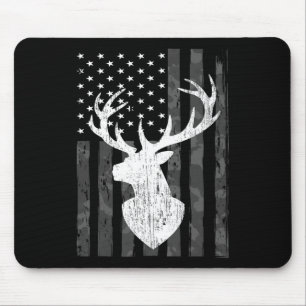 Funny Usa Flag Camouflage Whitetail Buck Deer Hunt Mouse Pad