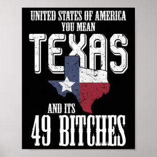 Funny Usa Flag United States Of America Texas Poster